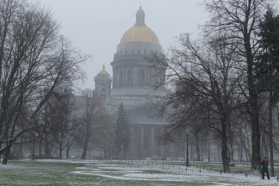 Снегопад преобразил Петербург